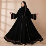 Embroidered Koti Set, Two-Piece with Long-Size Hijab