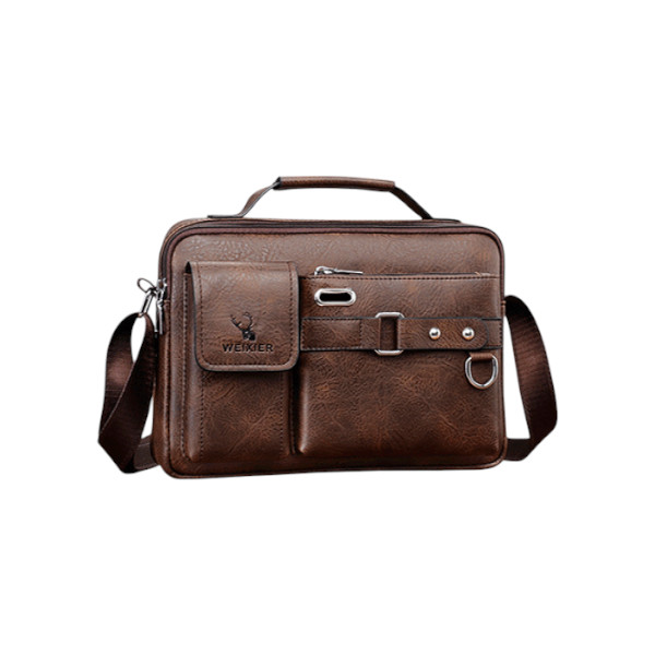 Men's Pu Leather Shoulder Bag (Chocolate)