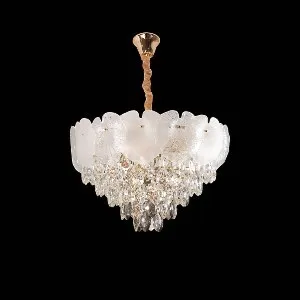 Qulik Modern Crystal Chandelier Decoration Pendant Hanging 6 layer 3 color LED Ceiling Light (QL-55106-500)