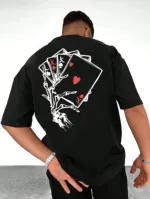 Relaxed Drop Shoulder DTF Print T-Shirt, Jersey Cotton, 6 Colours