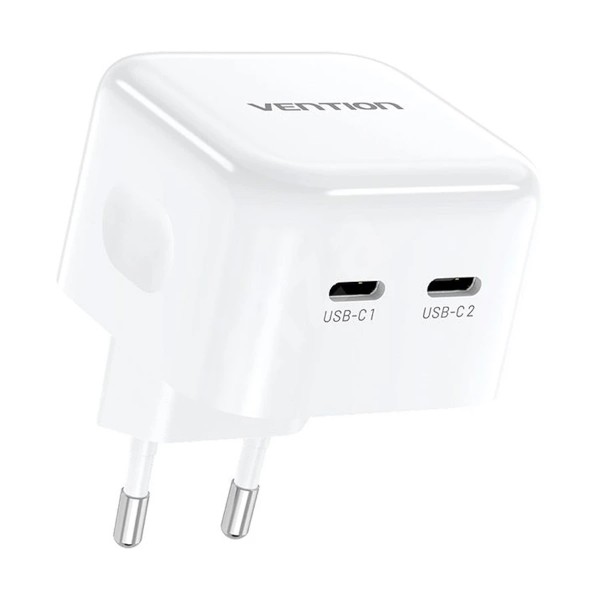 Vention FBPW0-EU 2-Port USB-C 35W White Charger