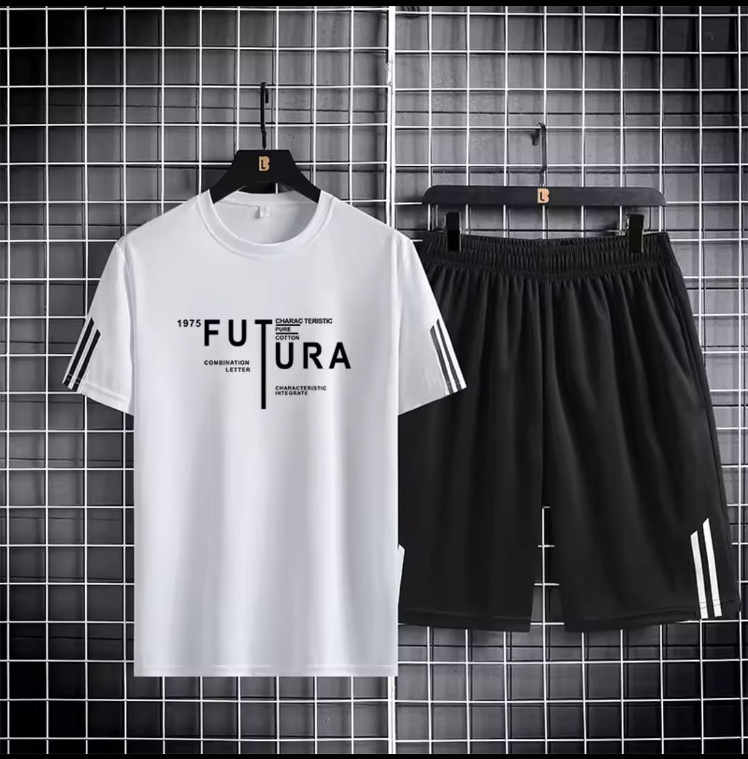 Men's Mesh T-Shirt with Short Pant, 160 GSM Two-Piece, 6 Colours