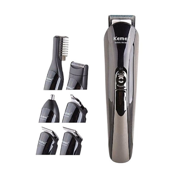 Kemei KM - 600 Professional Hair Trimmer 6 In 1 Hair Clipper Shaver Sets Electric Shaver Beard Trimmer Hair Cutting Machine