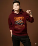 Unisex Drop Shoulder Hoodie, Pure Cotton 280 GSM, DTF Print