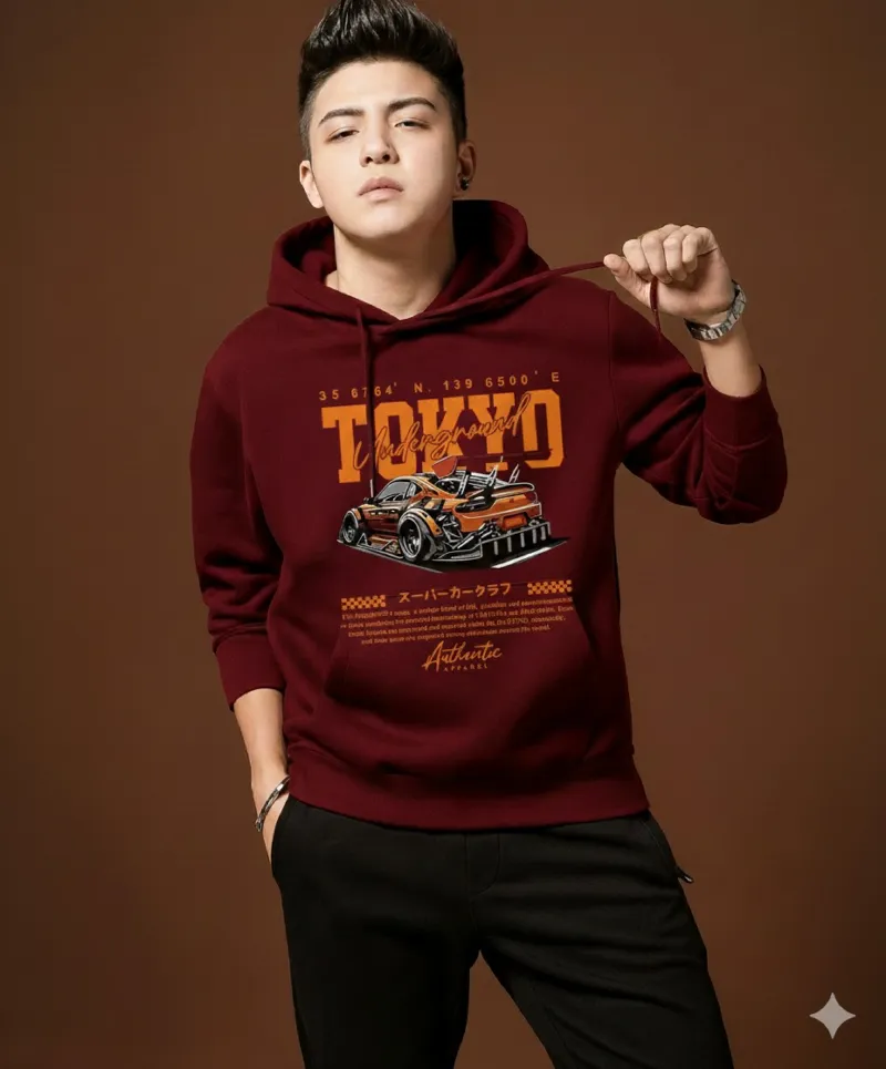 Unisex Drop Shoulder Hoodie, Pure Cotton 280 GSM, DTF Print