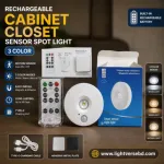 Rechargeable Cabinet Closet Sensor Spot Light 3 Piece Set