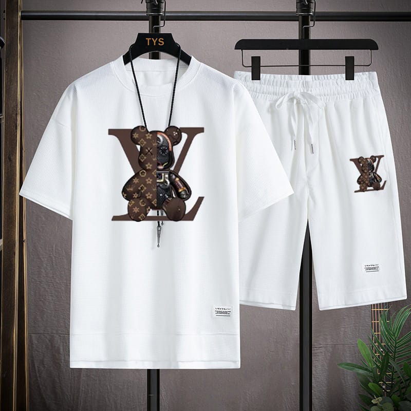 Men's 170 GSM Mesh Fabric Tee and Shorts Set in 6 Colours