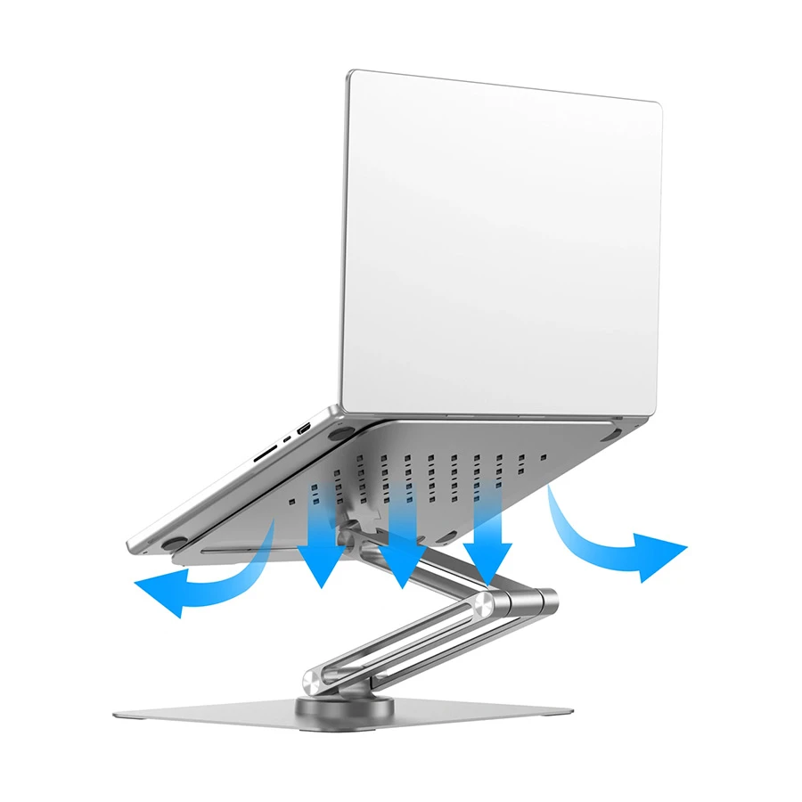 WiWU S801 Rotating Foldable Aluminum Tablet & Laptop Stand, Silver
