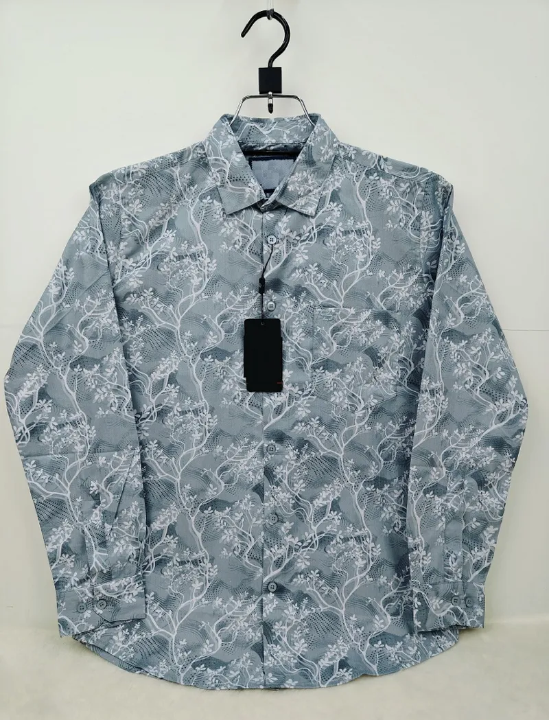 Men's Full Sleeve Check and Print Shirt, Pure Cotton, Sizes M to XL