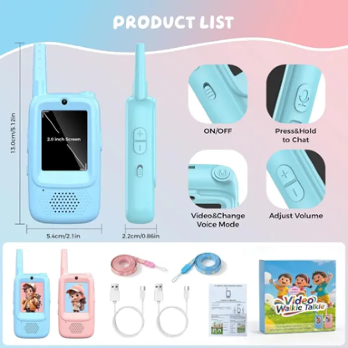 Video Walkie Talkies for Kids(2 pcs)