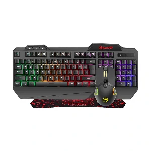 Marvo Scorpion CM306 Rainbow Backlight Black USB Wired Gaming Keyboard, Mouse, Mouse Pad Combo