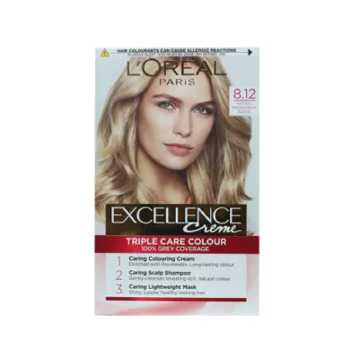 Loreal Hair Colour Excellence - 8.12 Natural Frosted Beige Blonde (Belgium)