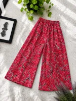 Linen Palazzo for Women, 38 Inch Length, Free Size Waist