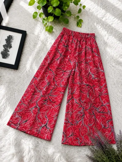 Women's Linen Palazzo Pants, Free Size Waist 28 to 42, 6 Colours