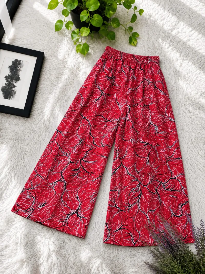 Linen Palazzo for Women, 38 Inch Length, Free Size Waist
