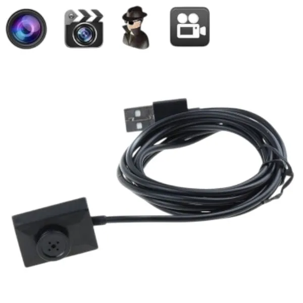USB Cable Mini Wired Button Spy Hidden Camera Video recording