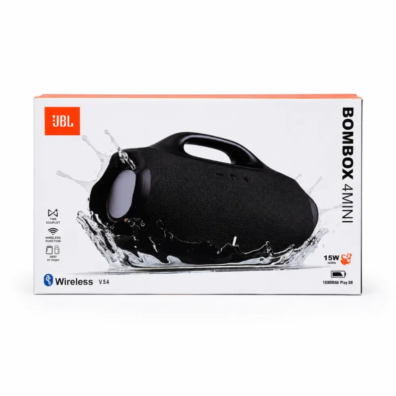 JBL Boombox 4 Mini Portable Wireless Speaker – 15W, Bluetooth 5.4, TWS