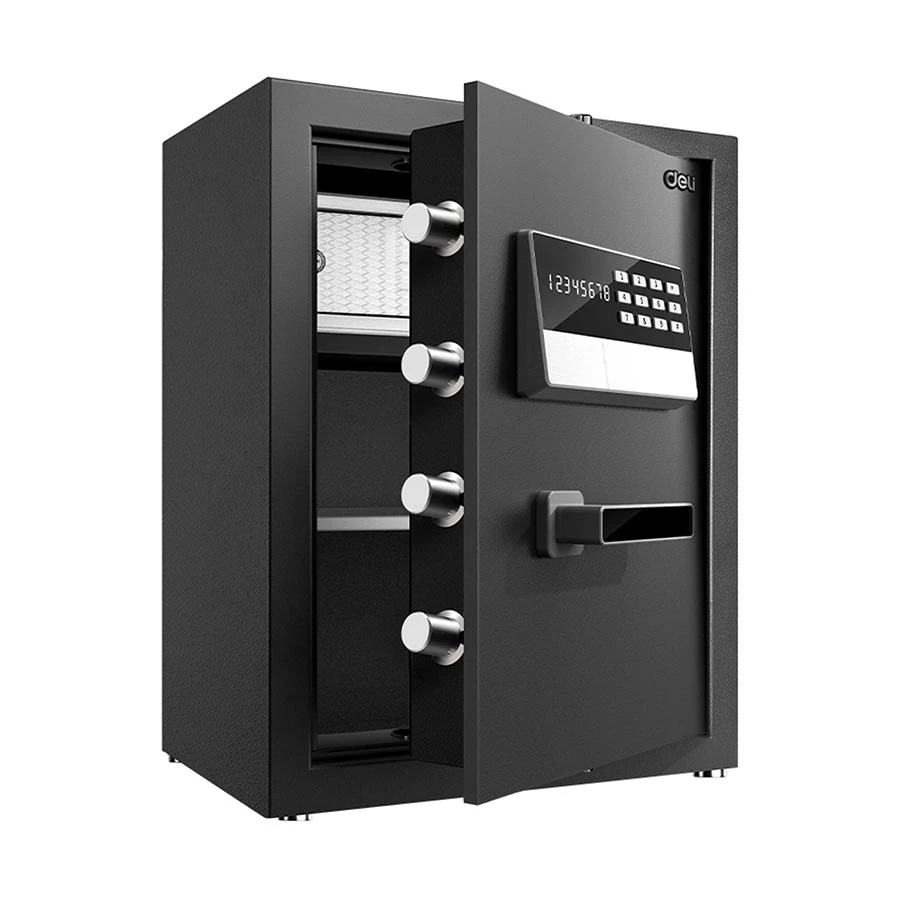 Deli ET621 Black Digital Safe Box Locker Vault (Key & Password)