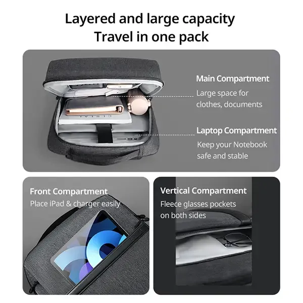 UGREEN LP664 15.6-inch Laptop Backpack B02 – Grey