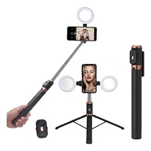 Plokama LIVE-K9 Pro 1700mm Ultra Long Selfie Stick with Tripod Stand & Ring Light – Adjustable, Portable for Mobile Vlogging & Live Streaming