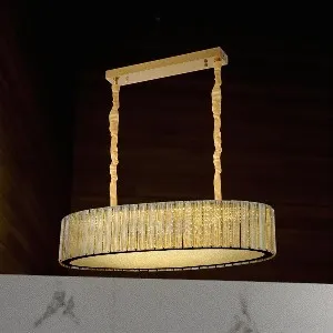 Qulik Gold Radiance Luxury Hanging Crystal Chandelier Light (QL-A6049-800-300)