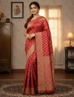 Women's Screen Print Silk Saree, Blouse Piece, 6 Colour Choices
