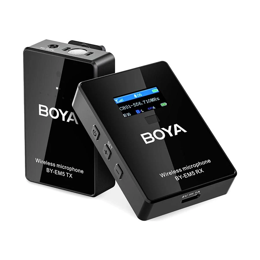 BOYA BY-EM5-K1 UHF Omnidirectional Wireless Black Microphone System
