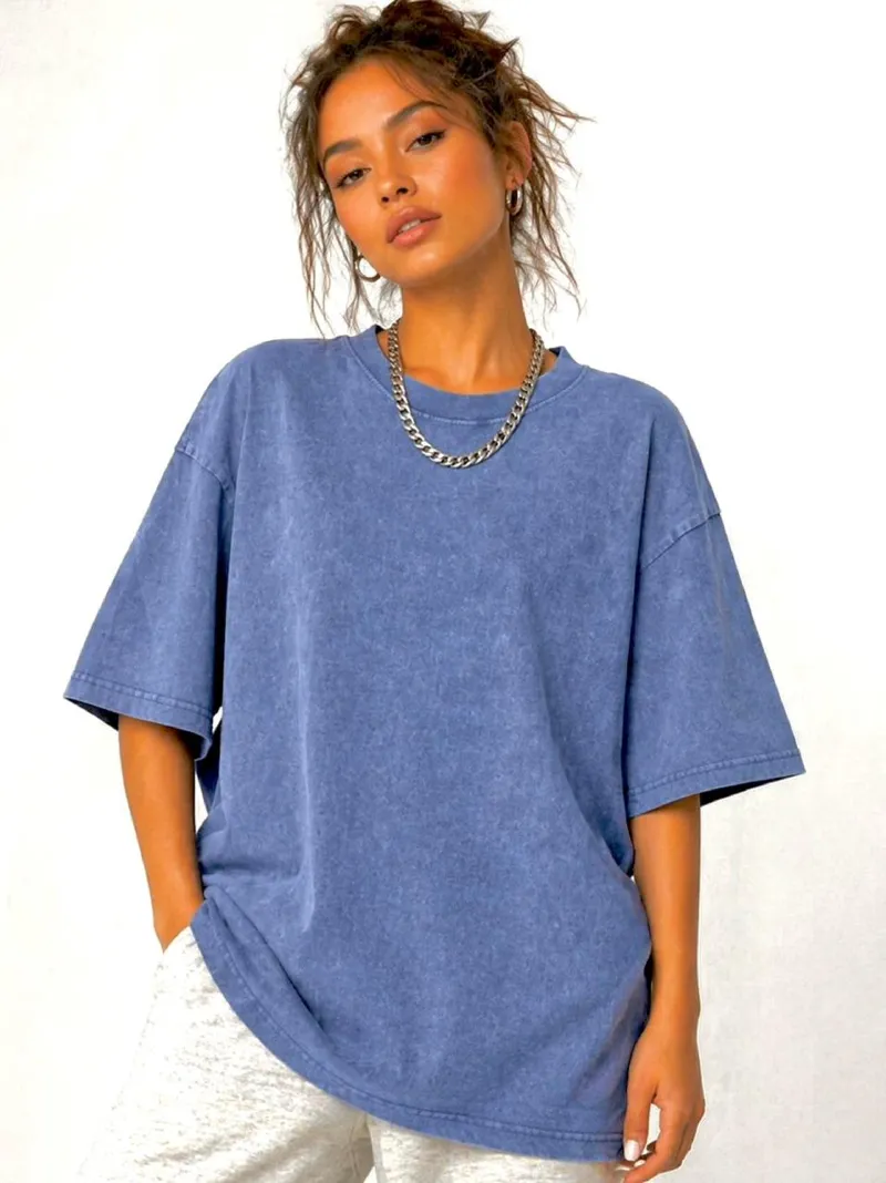 Men's Heavyweight Acid Wash Drop Shoulder T-Shirt, Sizes M to XL