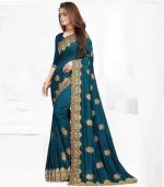 Georgette Saree with Full Body Embroidery and Blouse Piece