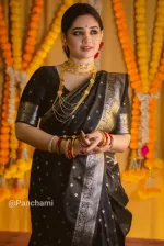 13 Haath Dhupian Silk Saree in Screen Print with Afsan Work