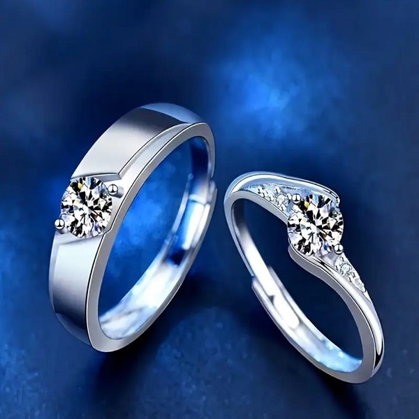 Silver Alloy Finger Ring for Couple (1 pair)