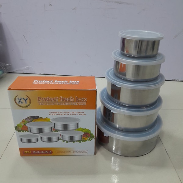 Stainless Steel Protect Fresh Box - 5 Pcs