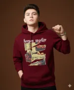 Unisex Drop Shoulder Hoodie, Pure Cotton 280 GSM, DTF Print