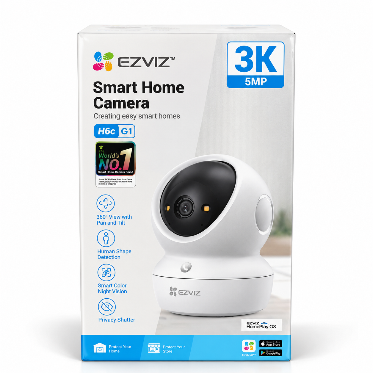 EZVIZ H6c G1 – 3K 5MP 360° Smart Home WiFi Camera