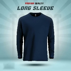 Men's Full Sleeve Solid T-Shirt- Navy