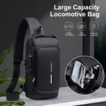 (Wallet ফ্রি) shoulder bag With Lock - Black