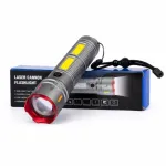 Premium Laser Cannon X03 Metal Tactical Flashlight -Long Lasting LED Torch with Built-in Power Bank