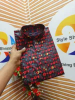 Men's Digital Print Cotton Panjabi with Snap Buttons, 6 Colours