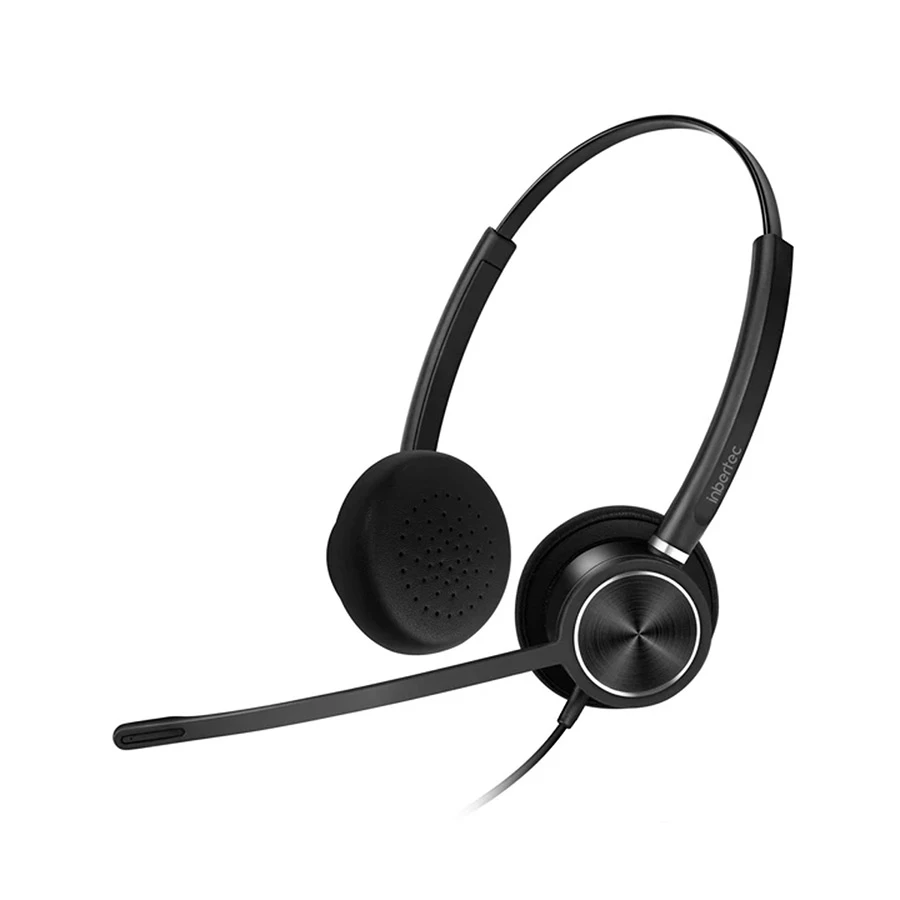 Inbertec C10DJU Duo USB & 3.5mm Noise Cancelling Headset Black