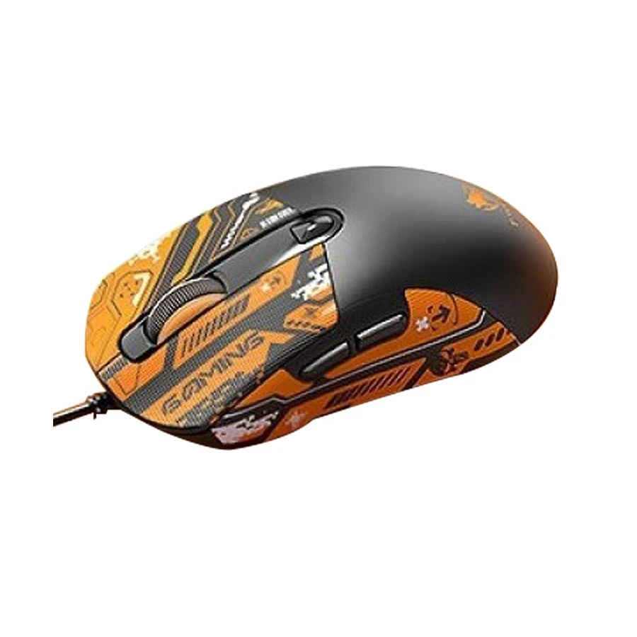 T-Wolf G550 RGB Gaming Mouse Black with Orange Gengar Kuromi Sticker