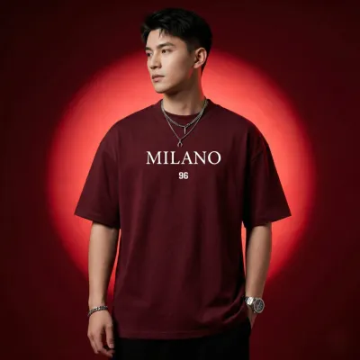 Men's Stylish Drop Shoulder- Maroon