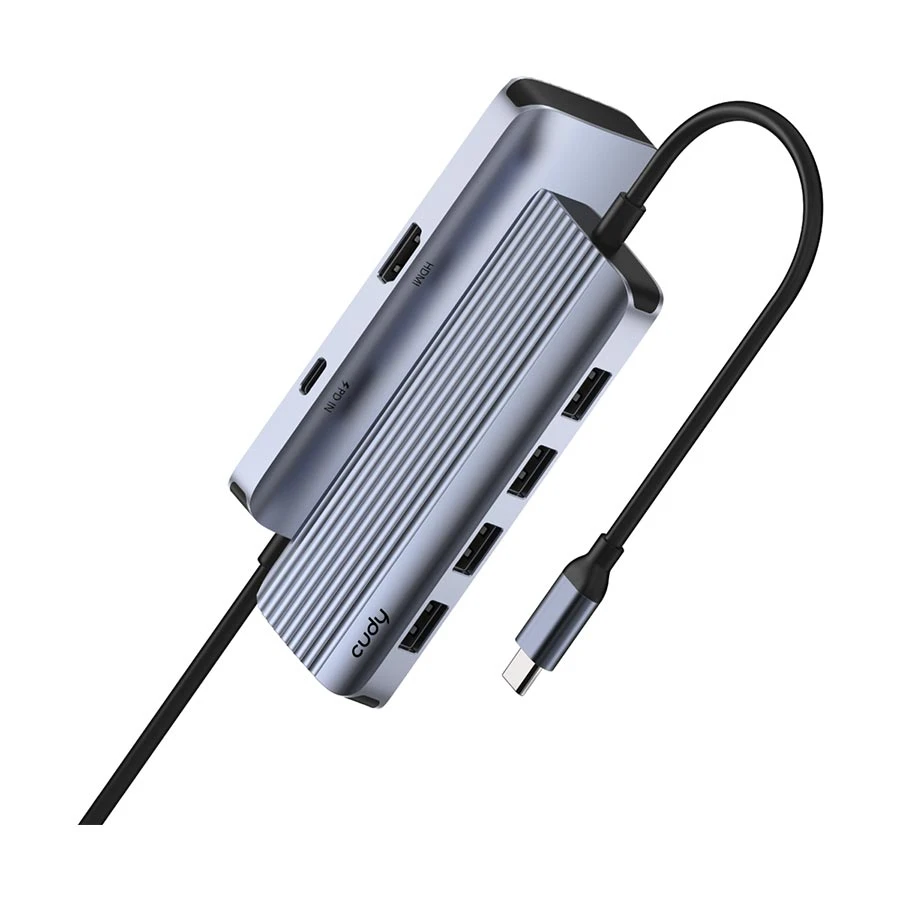 Cudy UH500 6-in-1 USB-C Hub HDMI, Quad USB 3.2 & PD Silver Gray