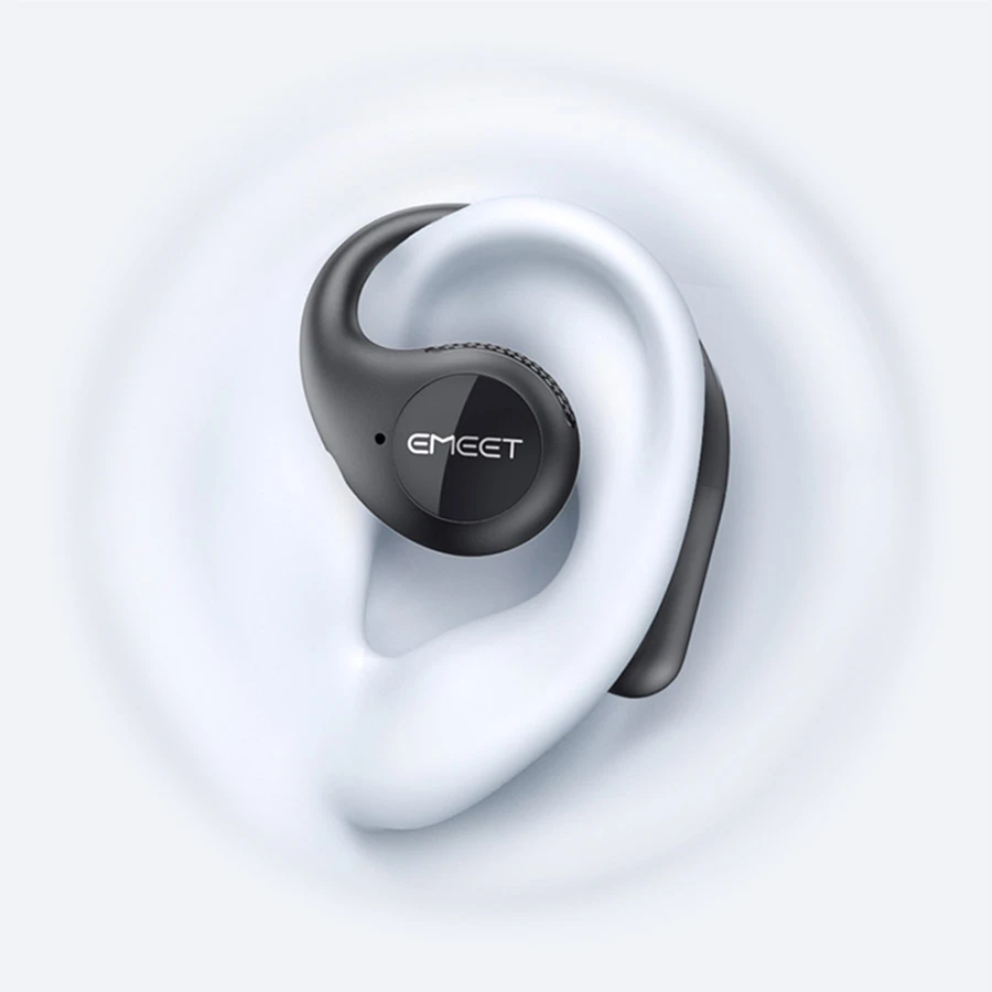 EMEET AirFlow Black Open-Ear Zoom Certified Earbuds