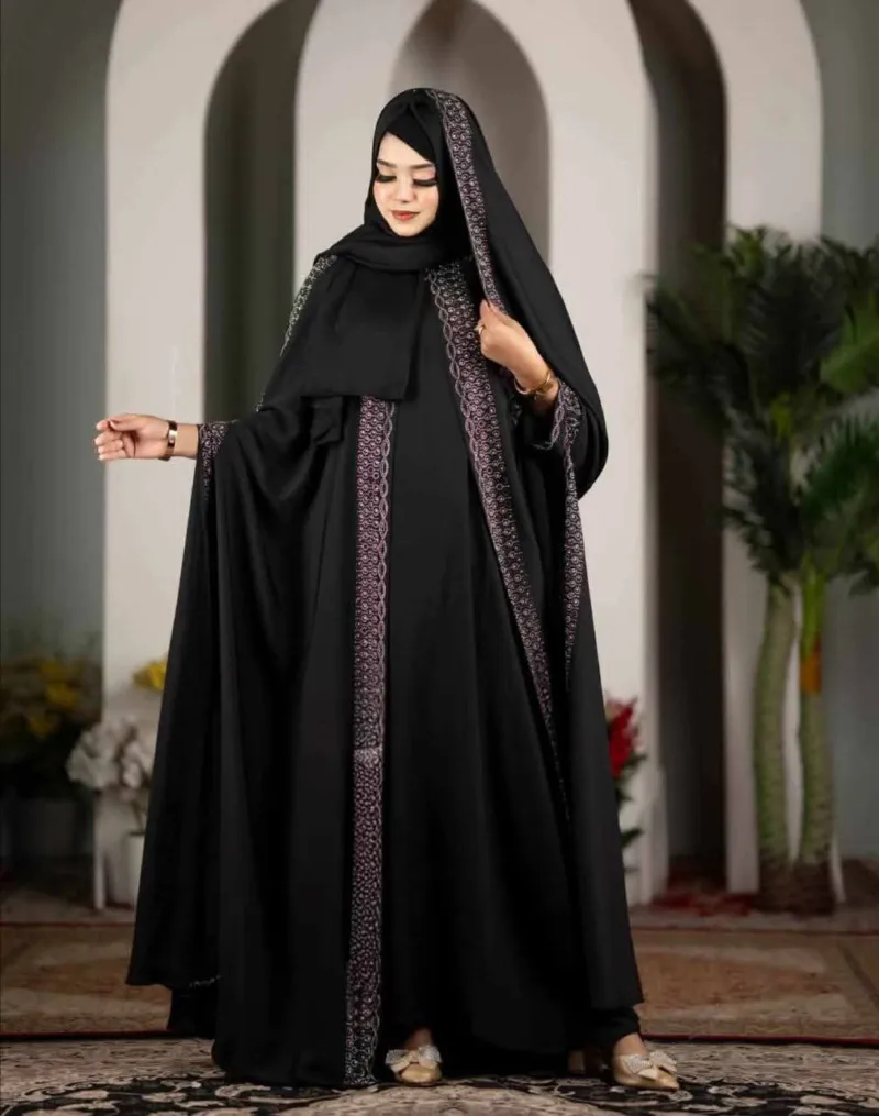 Sehzadi Abaya Full Set with Inner, Koti, Hijab and Stone Work