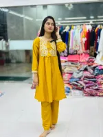 Women's Embroidered Silk Two Piece, Free Size 32 to 42