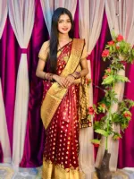Silk Katan Banarasi Saree with Golden Zari Work, 6 Colours