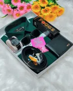 Men's Pure Cotton Shirt Gift Combo with Watch, Wallet and Belt