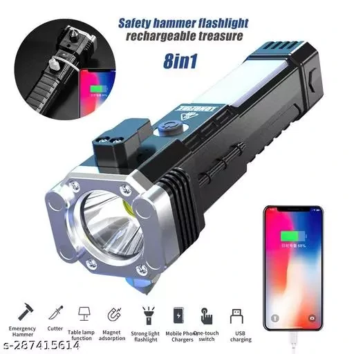 Portable Rechargeable Torch LED Flashlight With Power bank