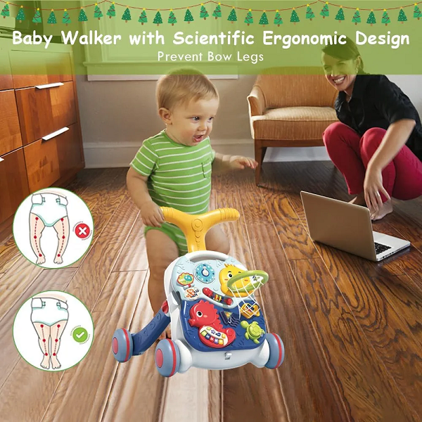 3-in-1 Multifunctional Sit-to-Stand Baby Walker