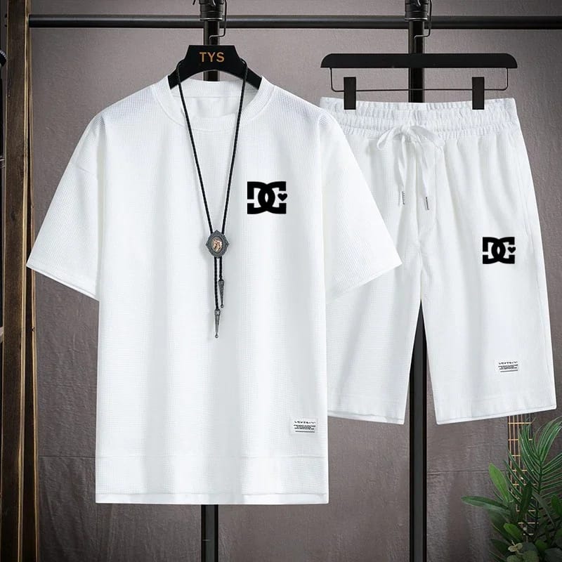 Men's 170 GSM Mesh Fabric Tee and Shorts Set in 6 Colours